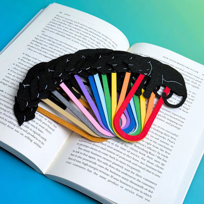 Adorable Sleepy Black Cat Bookmark - Flexible Paperclip Design