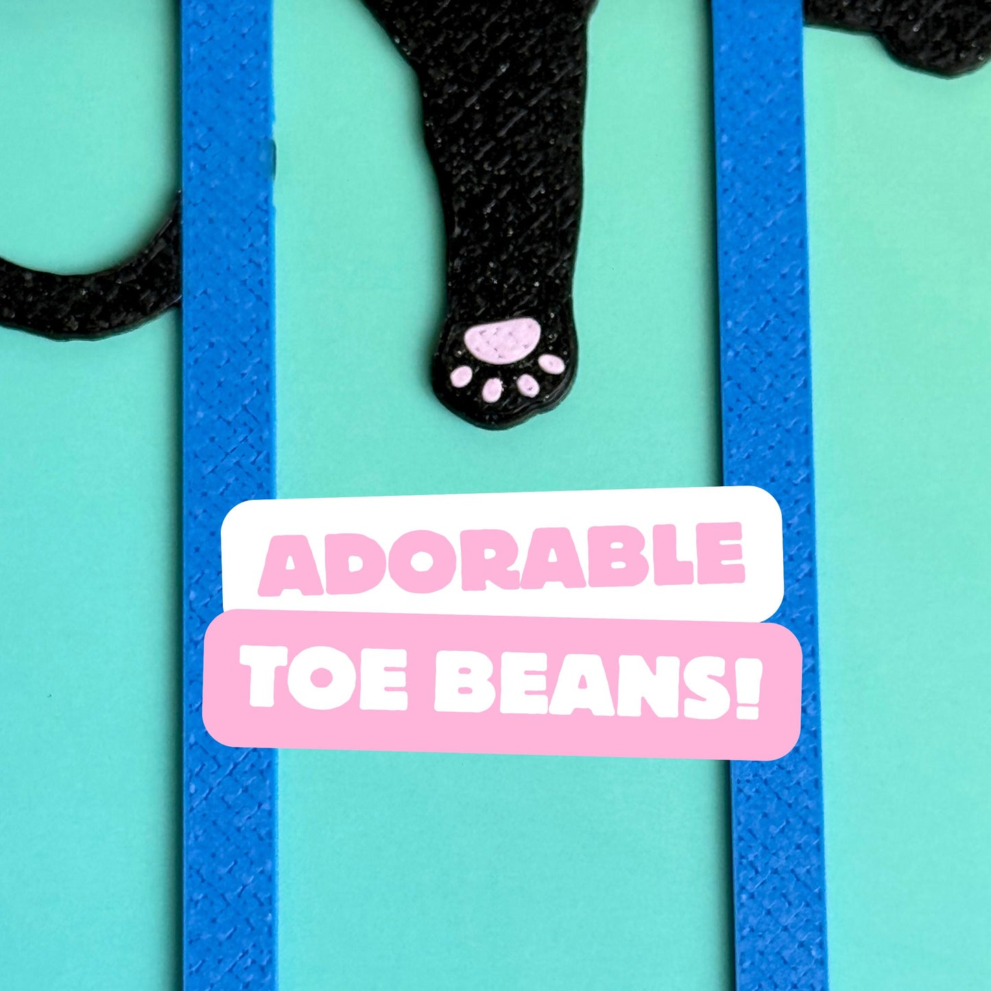 Adorable Sleepy Black Cat Bookmark - Flexible Paperclip Design