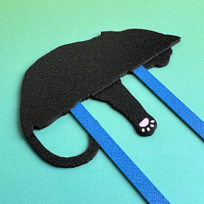Adorable Sleepy Black Cat Bookmark - Flexible Paperclip Design