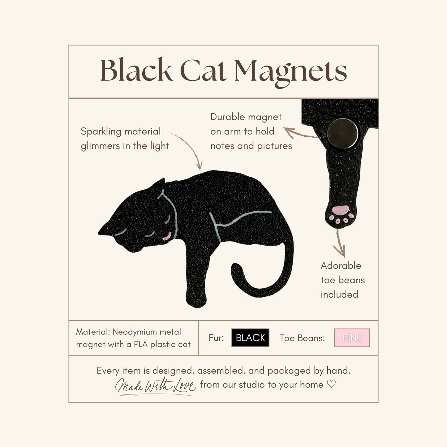 Black Cat Fridge Magnets
