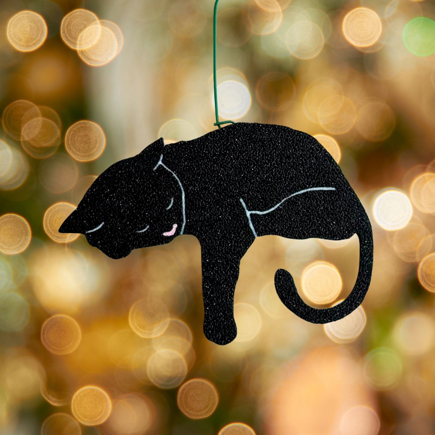 Black Cat Ornament with Adorable Toe Beans