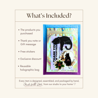 Black Cat Ornament with Adorable Toe Beans