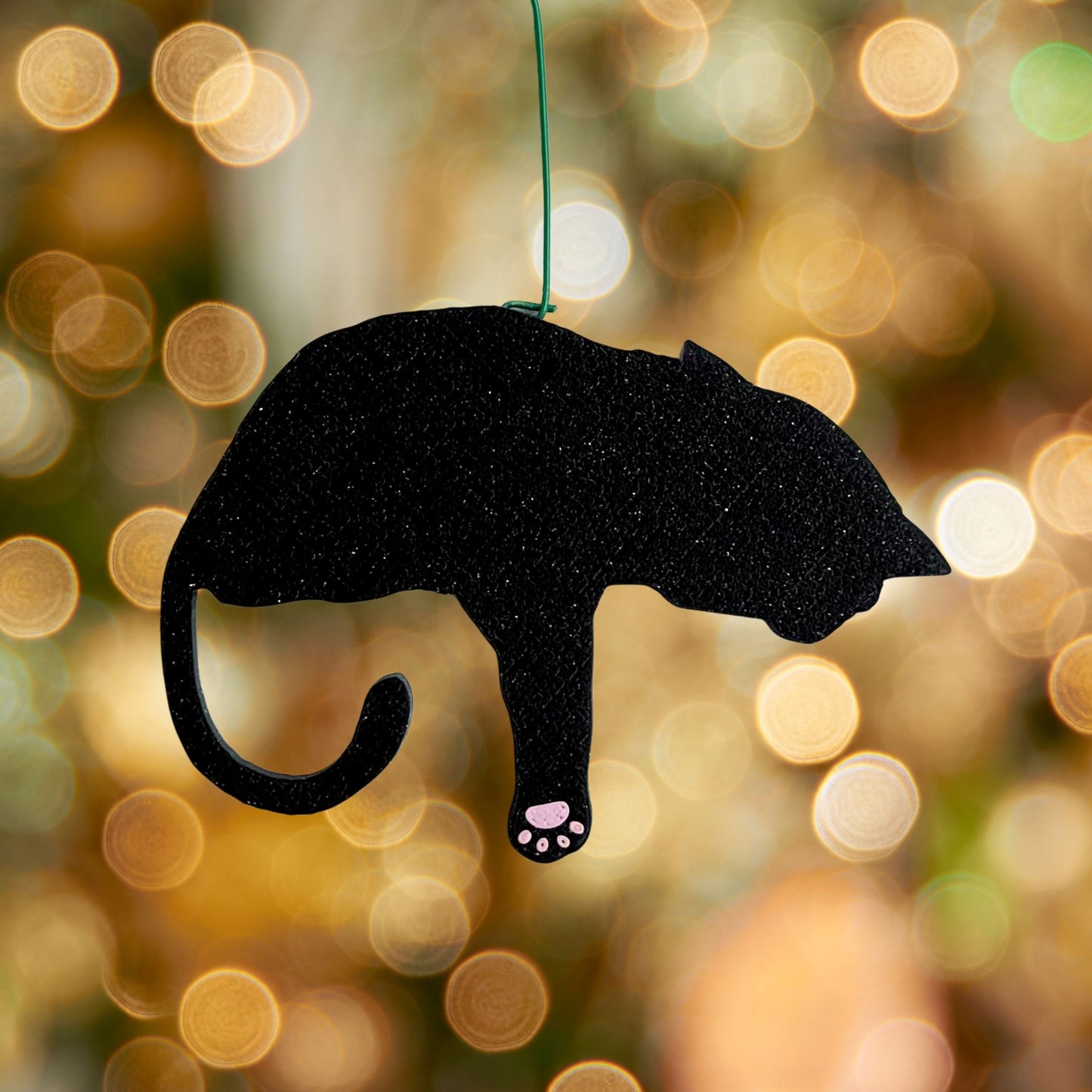 Black Cat Ornament with Adorable Toe Beans