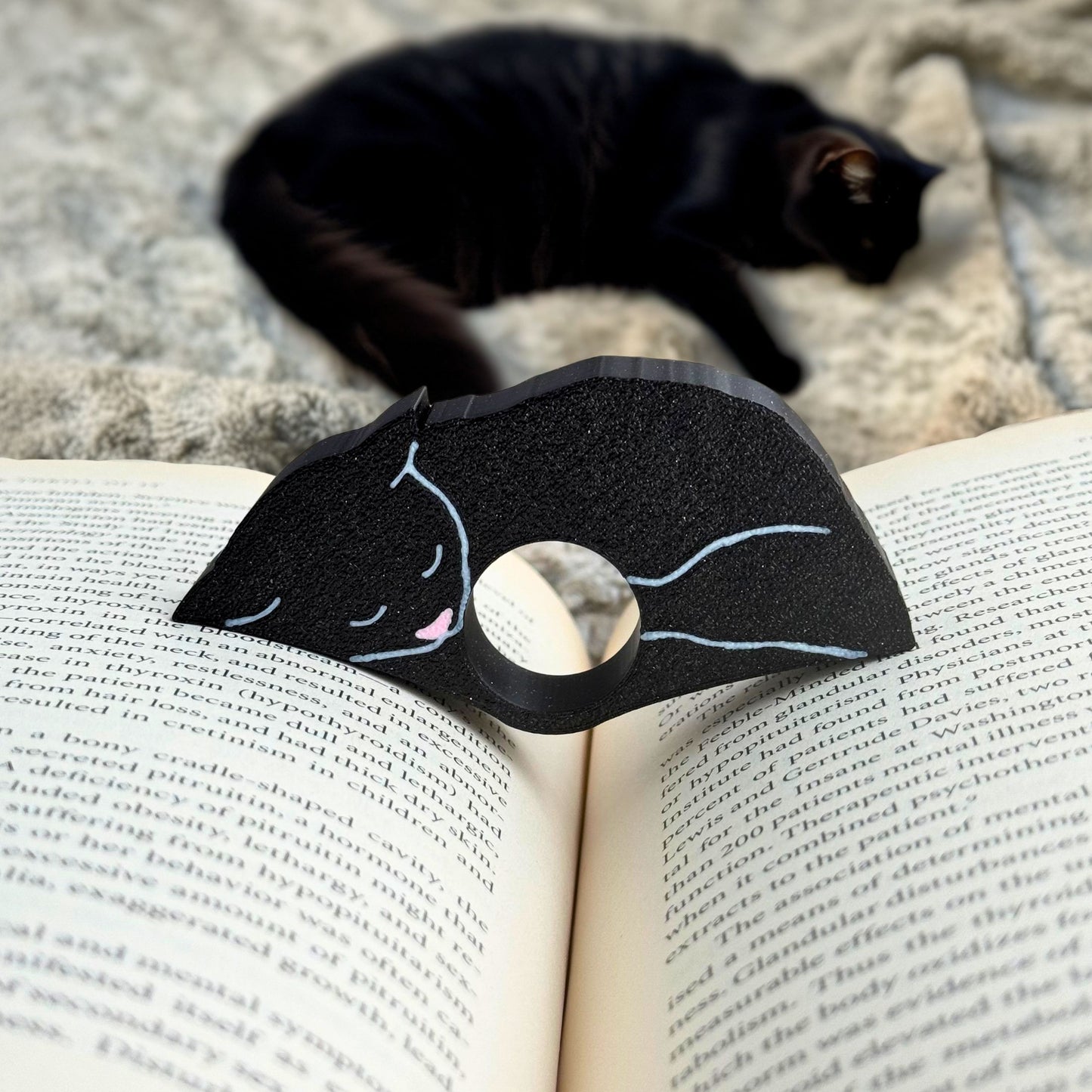 Adorable Black Cat Book Page Holder Ring