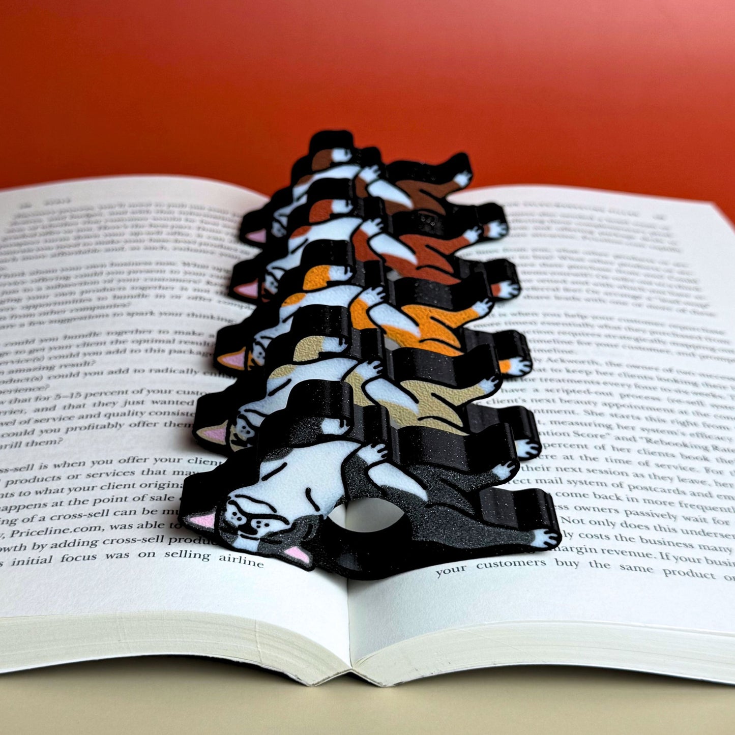 Adorable Bulldog and Pug Book Page Holder Ring