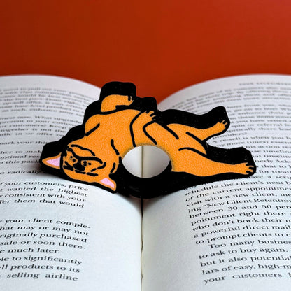 Adorable Bulldog and Pug Book Page Holder Ring