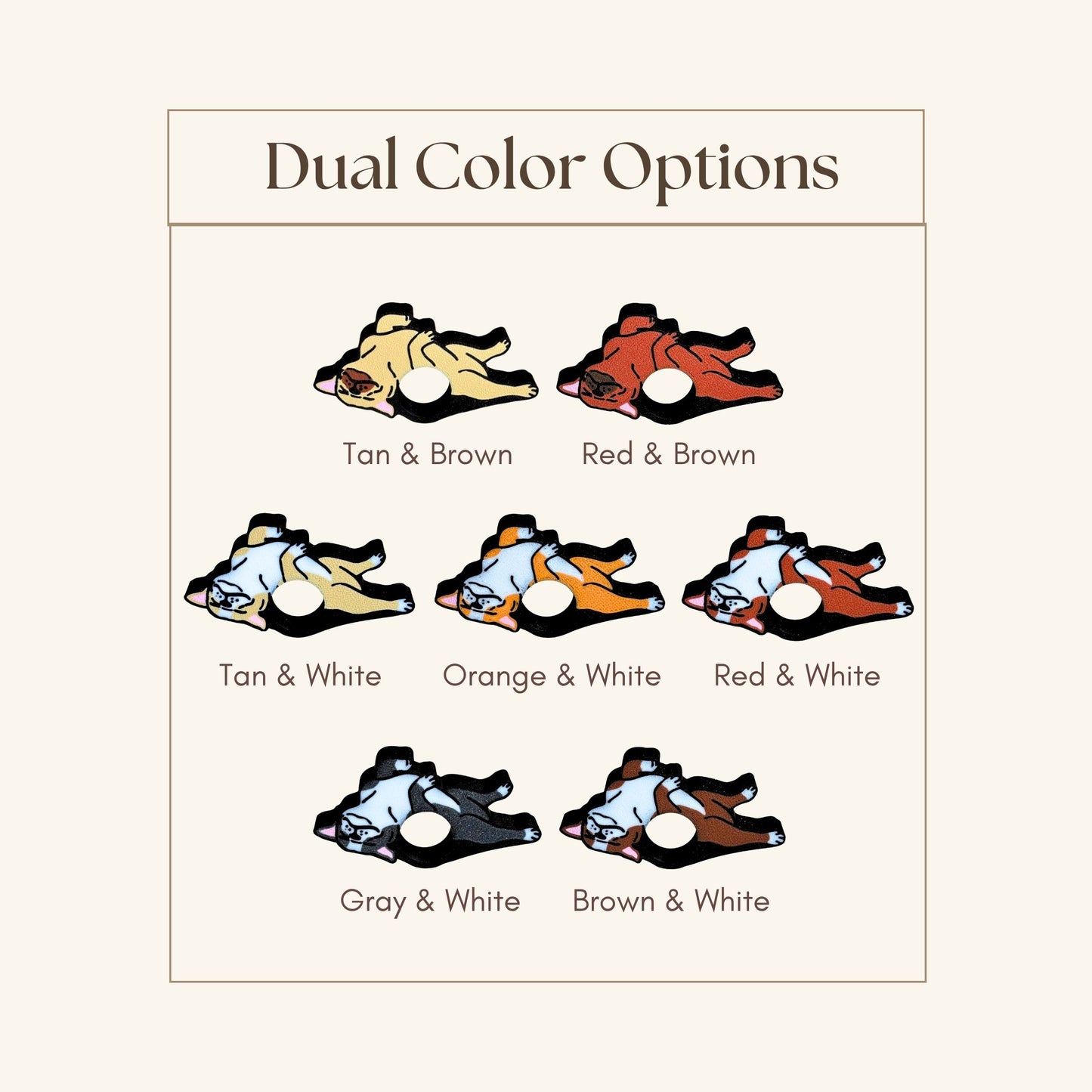 Bulldog & Pug Themed Reading Comfort Thumb Rings