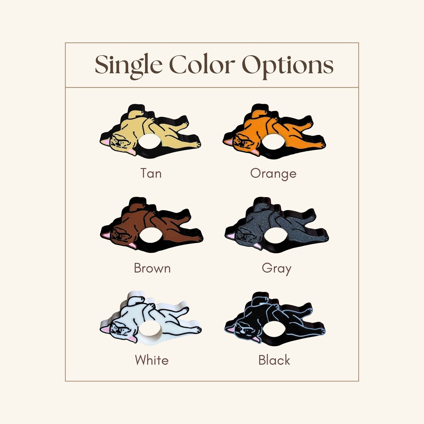 Bulldog & Pug Themed Reading Comfort Thumb Rings