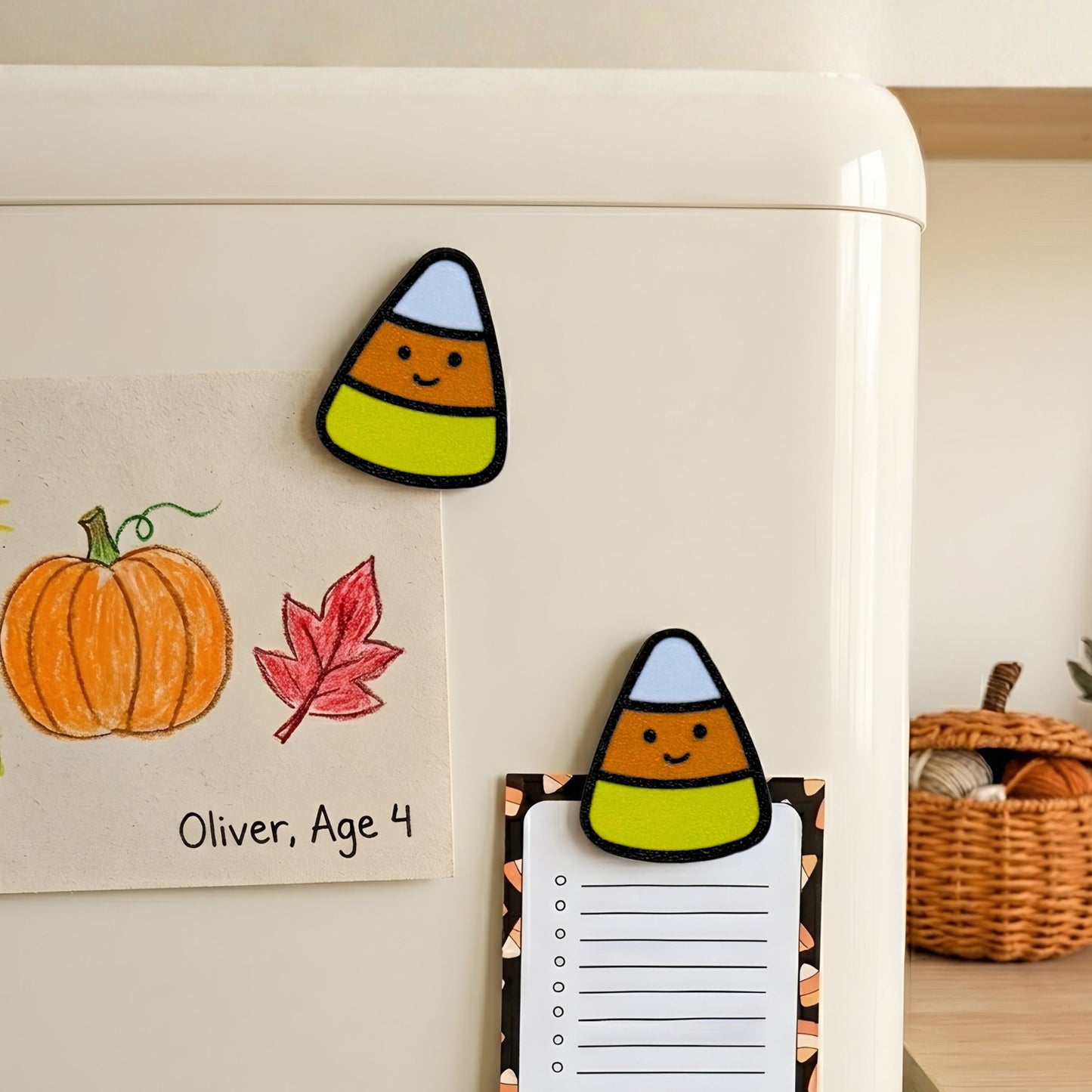 Candy Corn Inspired Fridge Magnets