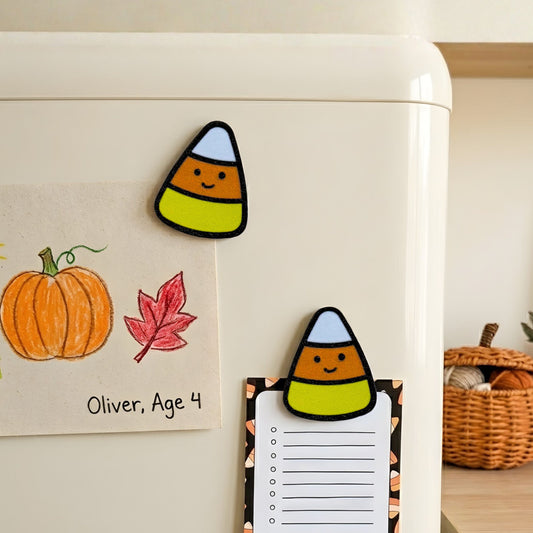 Candy Corn Inspired Fridge Magnets