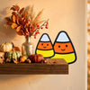 Candy Corn Inspired Door Topper Decor - Halloween Corner Sign for Door Frame or Shelf