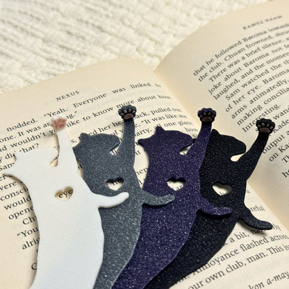 Cat Hanging by Paw Fun Bookmark with Cute Toe Beans