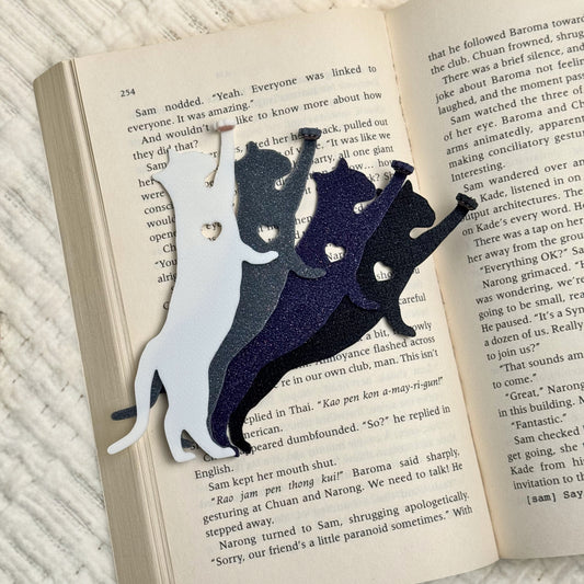 Cat Hanging by Paw Fun Bookmark with Cute Toe Beans