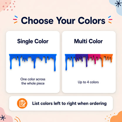 Choose your colors chart for the drip door topper, single color or multi color with up to 4 colors
