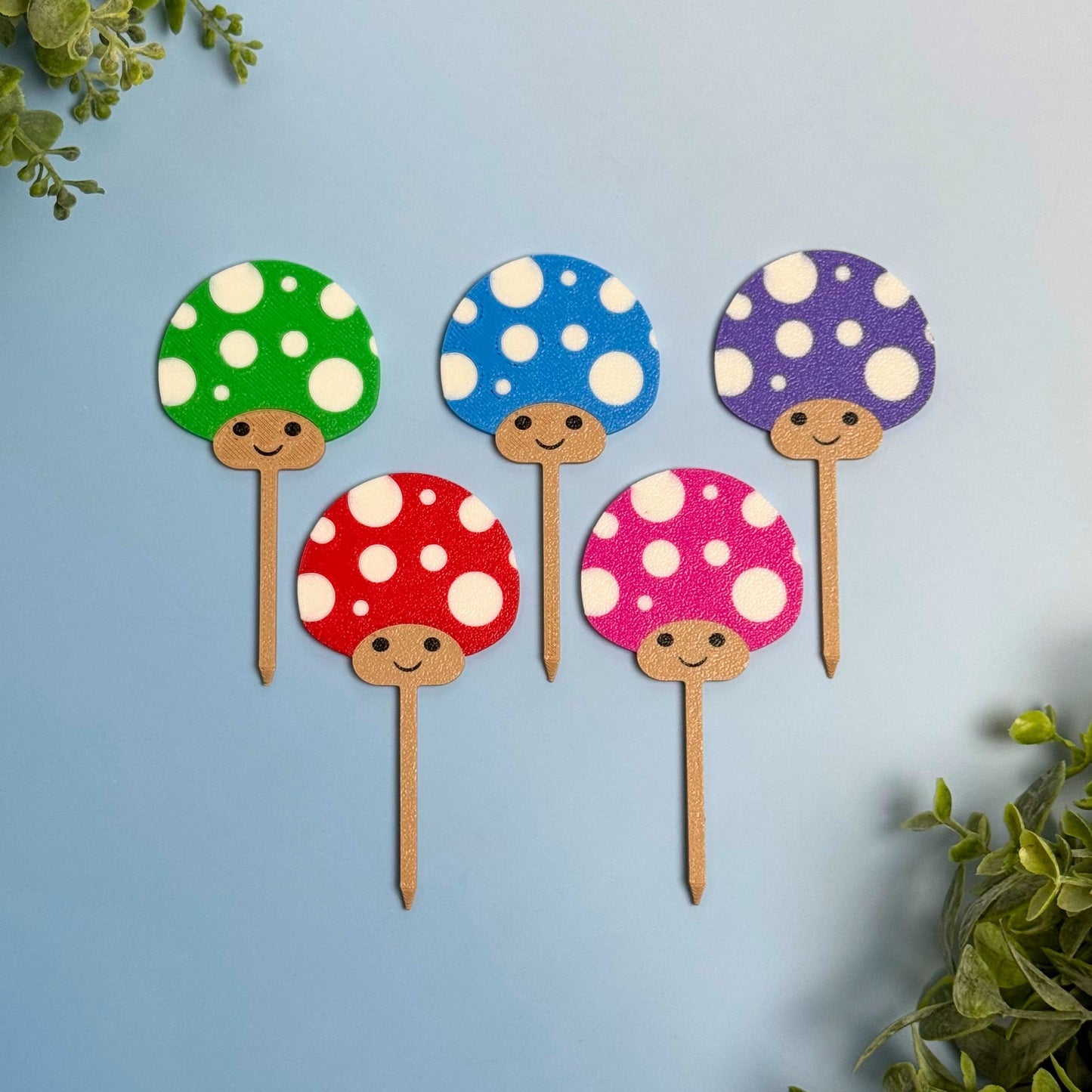 Mushroom Plant Stakes for Houseplants - Plant Decor for the Home & Office