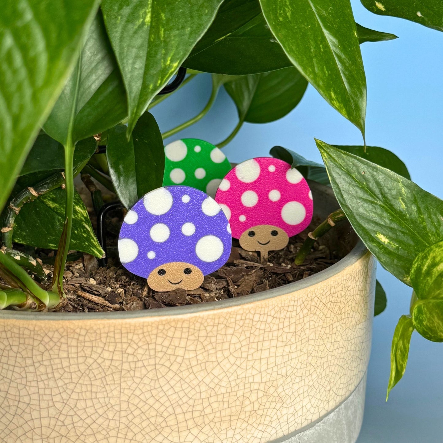 Mushroom Plant Stakes for Houseplants - Plant Decor for the Home & Office