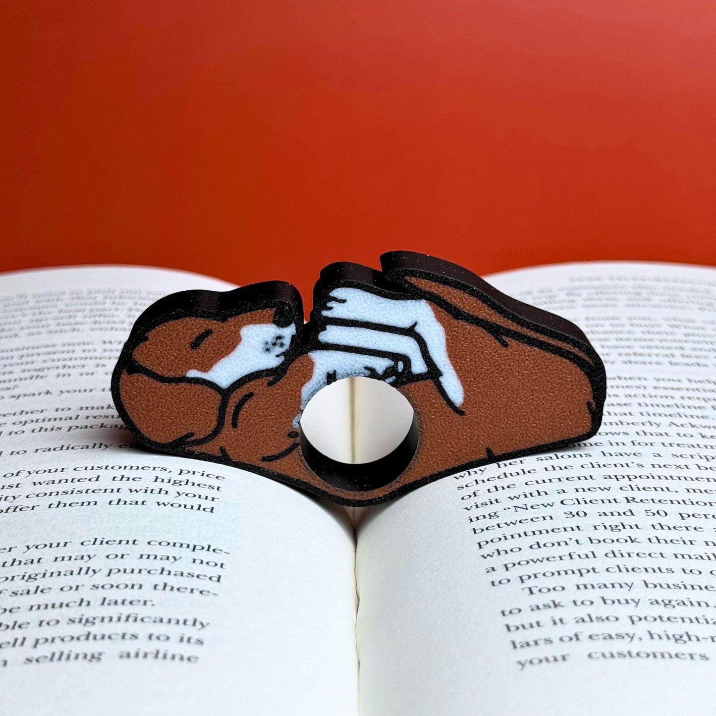 Adorable Dachshund or Beagle Dog Book Page Holder Ring