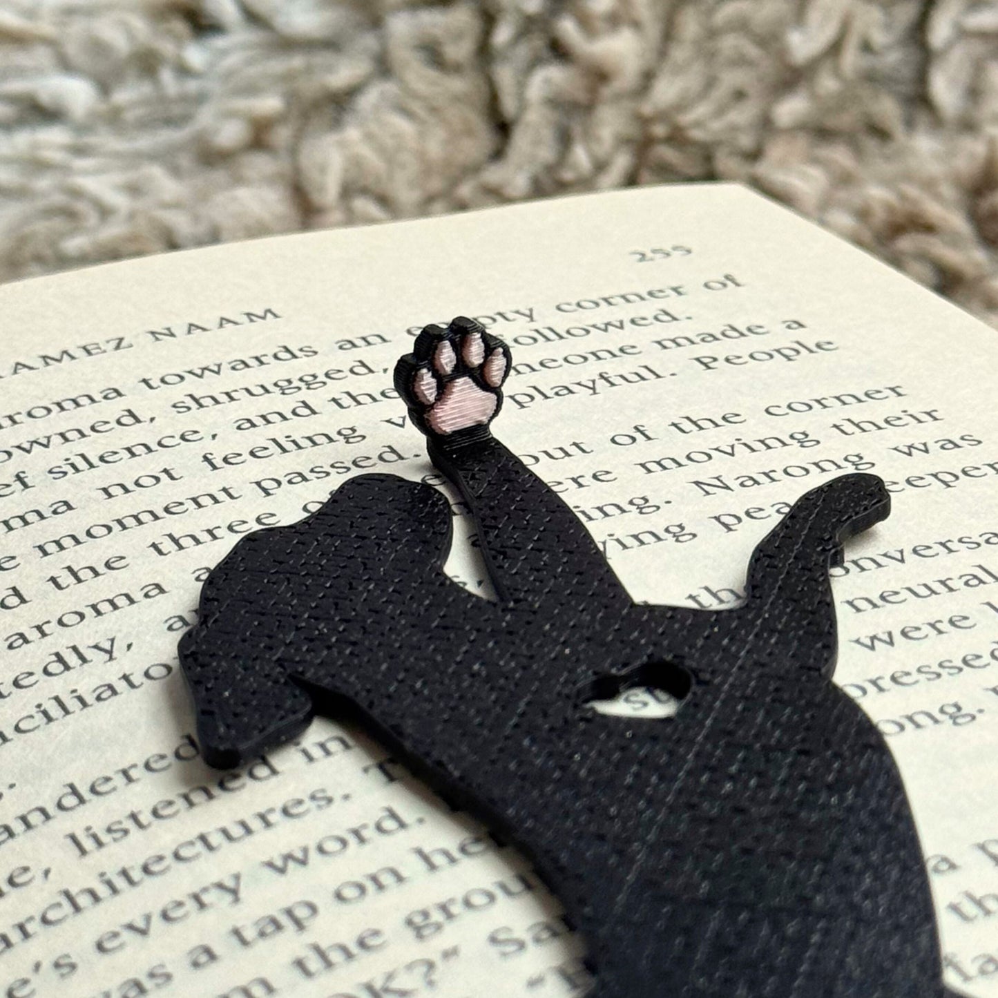 Dog Hanging by Paw Fun Bookmark with Cute Toe Beans