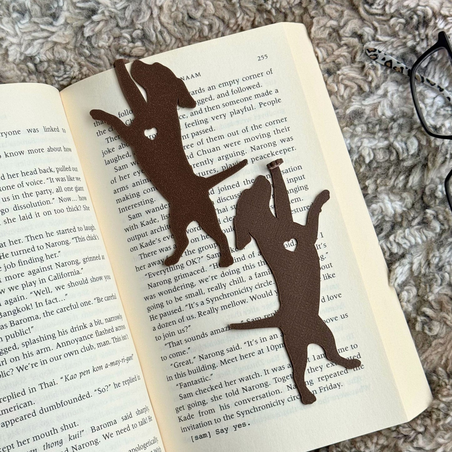 Dog Hanging by Paw Fun Bookmark with Cute Toe Beans