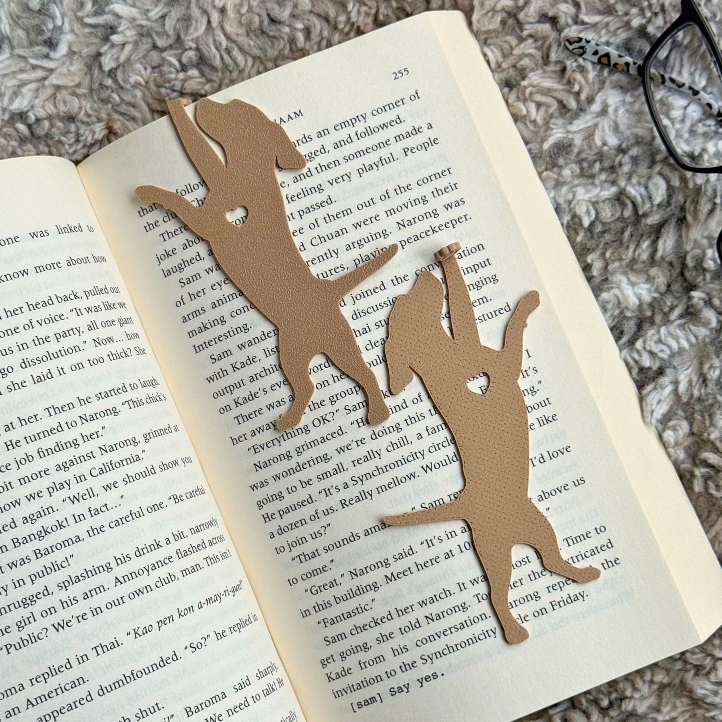 Dog Hanging by Paw Fun Bookmark with Cute Toe Beans