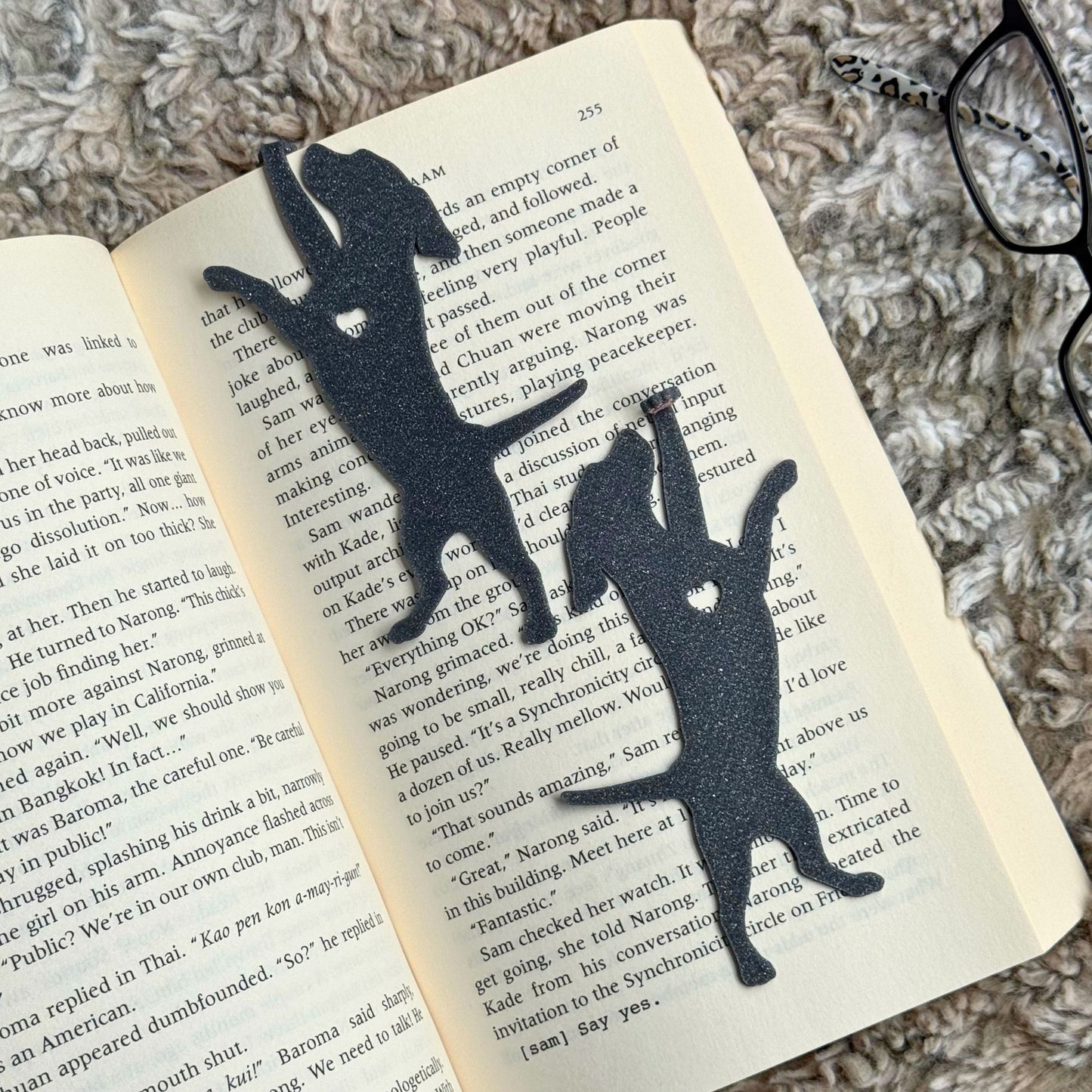 Dog Hanging by Paw Fun Bookmark with Cute Toe Beans