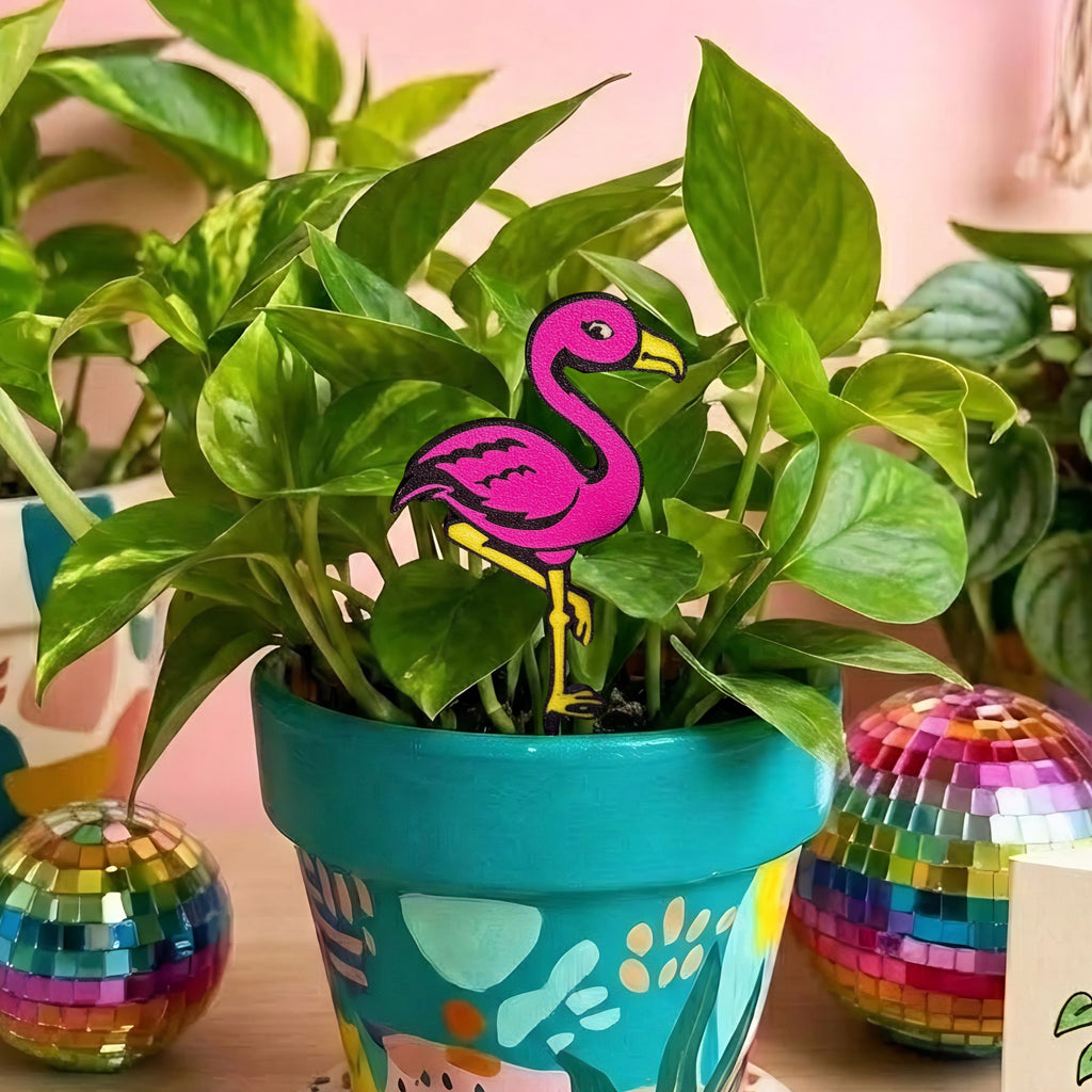 Pink Flamingo Decorative Plant Stakes