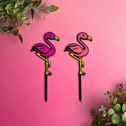 Fun Pink Flamingo Decorative Plant Stakes