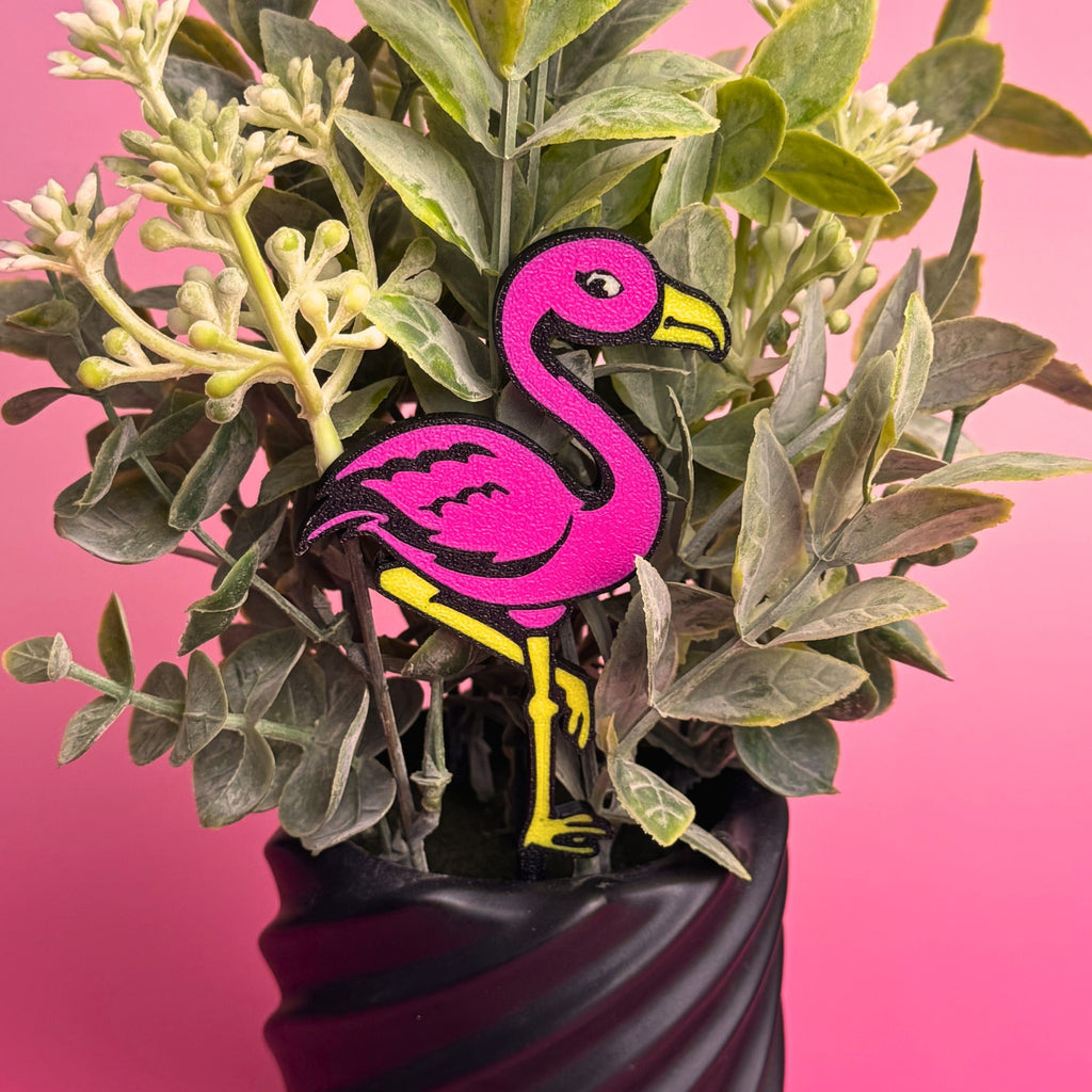 Fun Pink Flamingo Decorative Plant Stakes