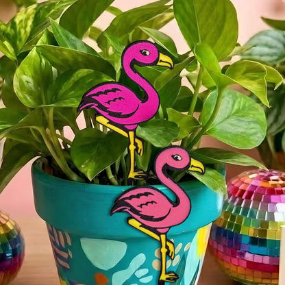 Pink Flamingo Decorative Plant Stakes