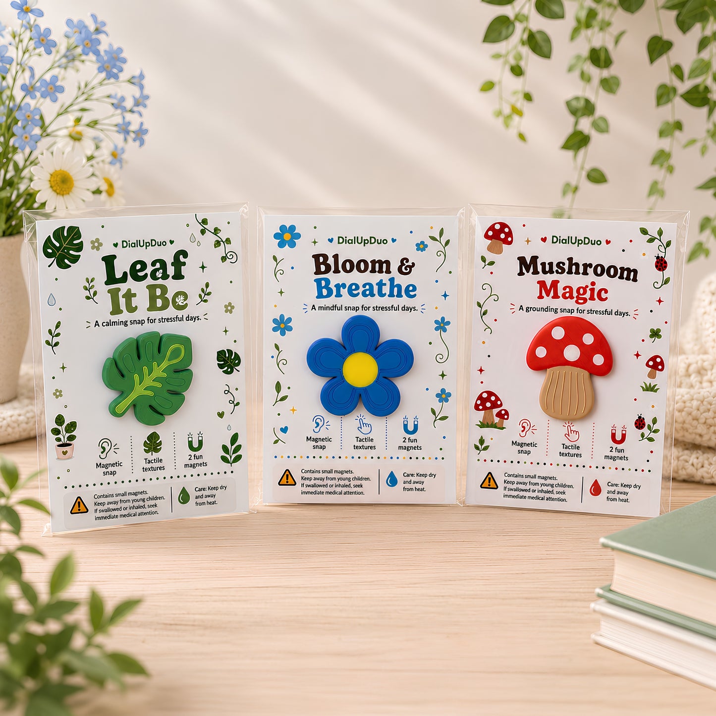 Magnetic Fidget Set | Cute Plant Lover Desk Gift