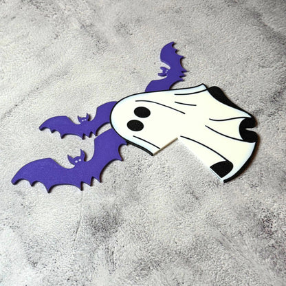 Ghost Bat Halloween Door Corner Sign