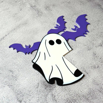 Ghost Bat Halloween Door Corner Sign