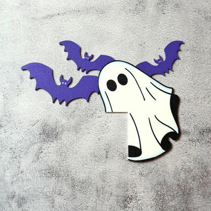 Ghost Bat Halloween Door Corner Sign