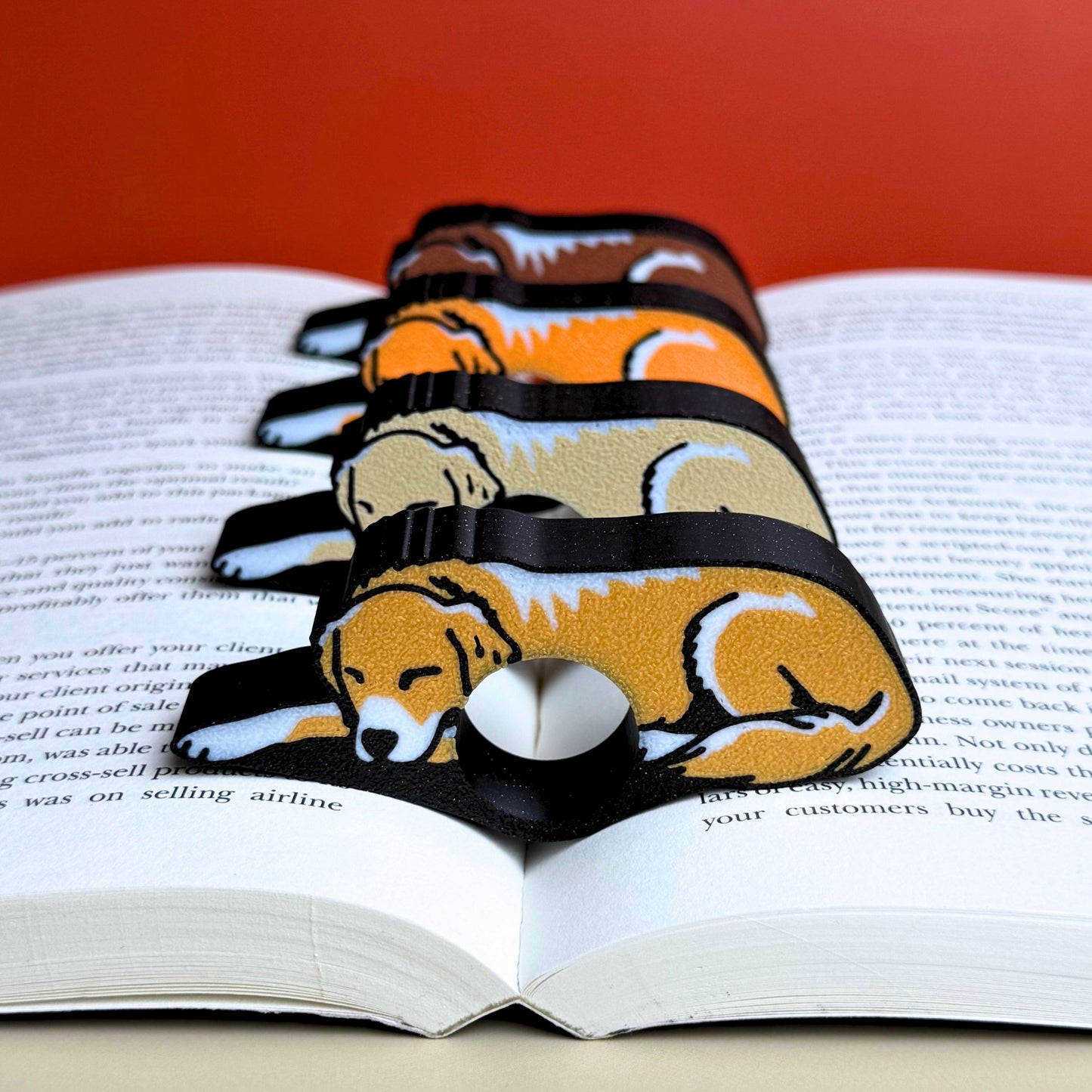 Adorable Golden Retriever Book Page Holder Ring