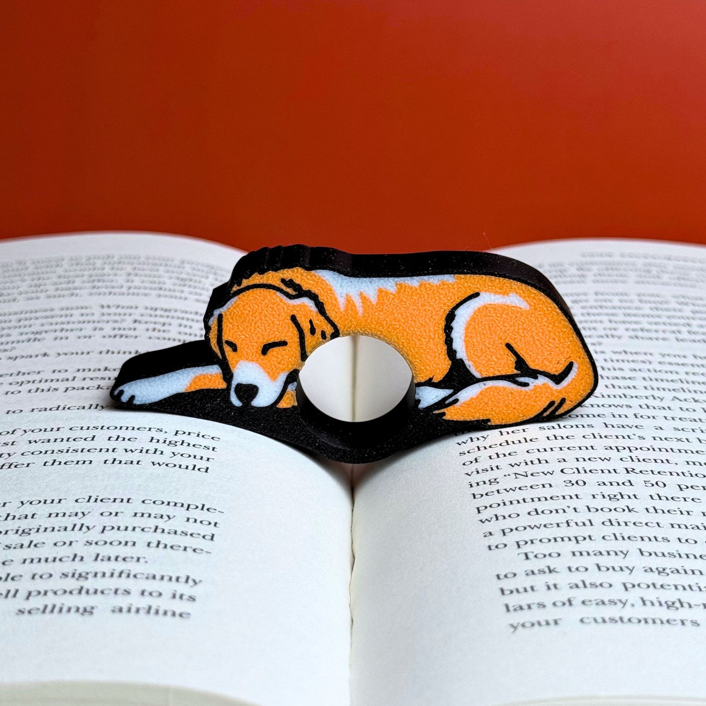 Adorable Golden Retriever Book Page Holder Ring