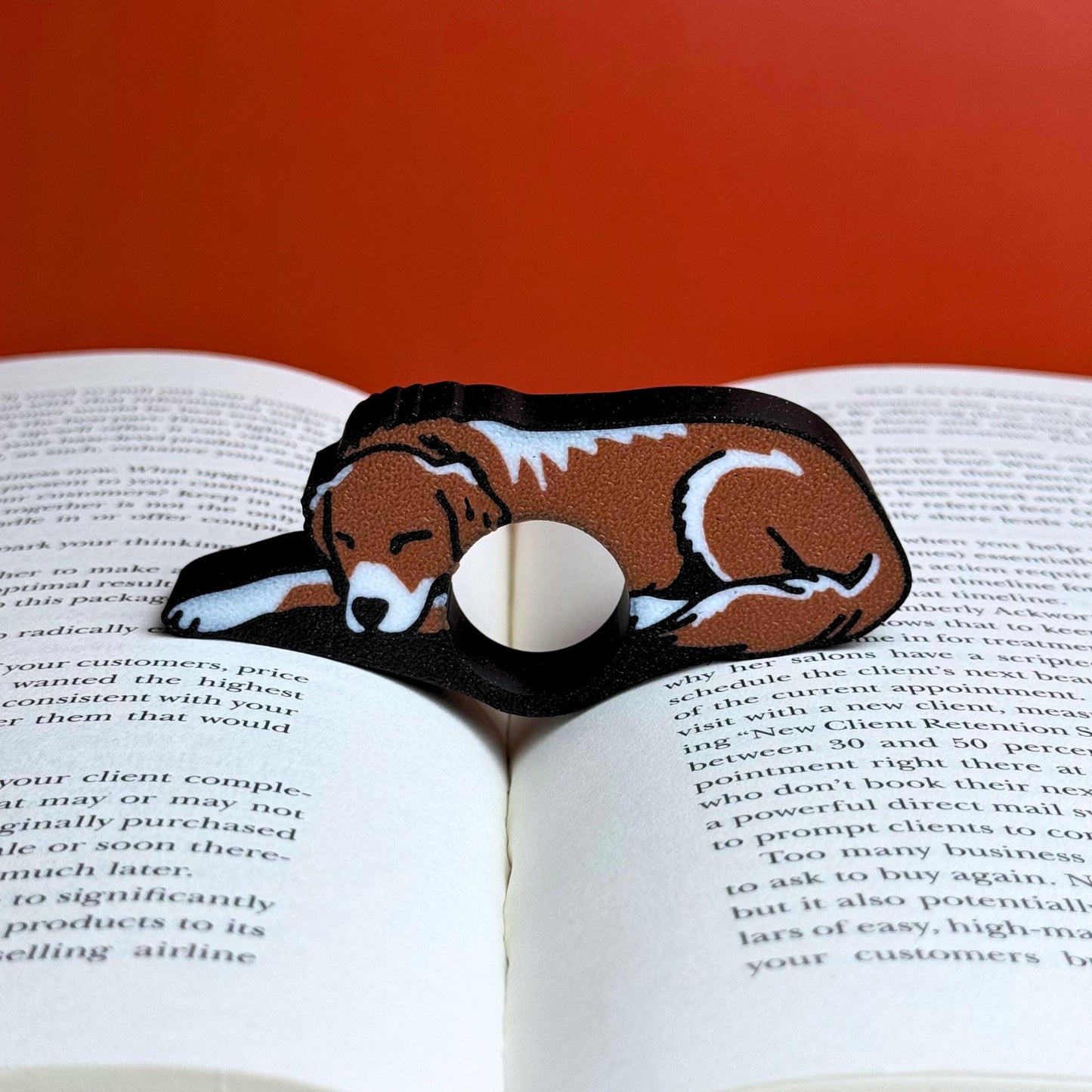Adorable Golden Retriever Book Page Holder Ring