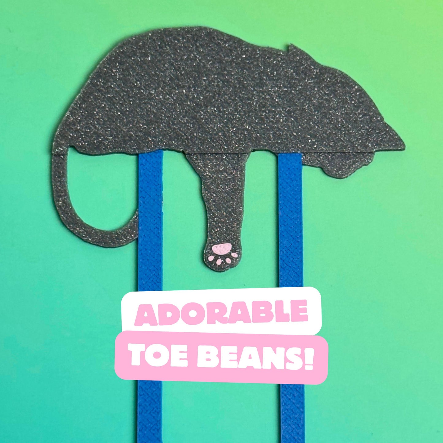 Adorable Sleepy Gray Cat Bookmark - Flexible Paperclip Design