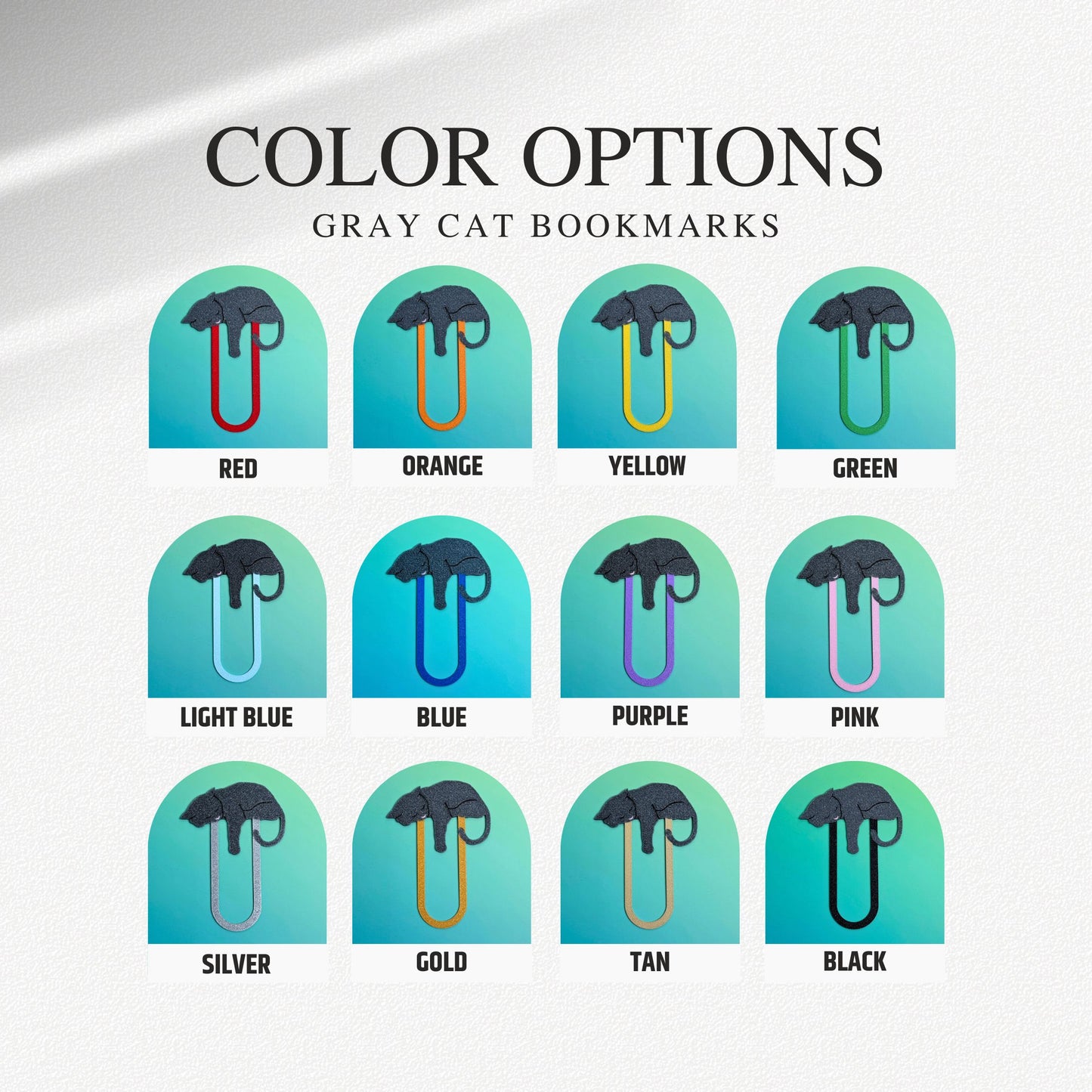 Adorable Sleepy Gray Cat Bookmark - Flexible Paperclip Design