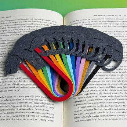 Adorable Sleepy Gray Cat Bookmark - Flexible Paperclip Design