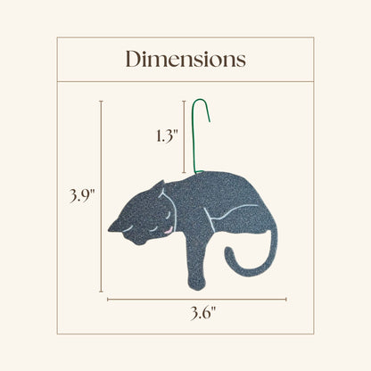 Gray Cat Ornament with Adorable Toe Beans