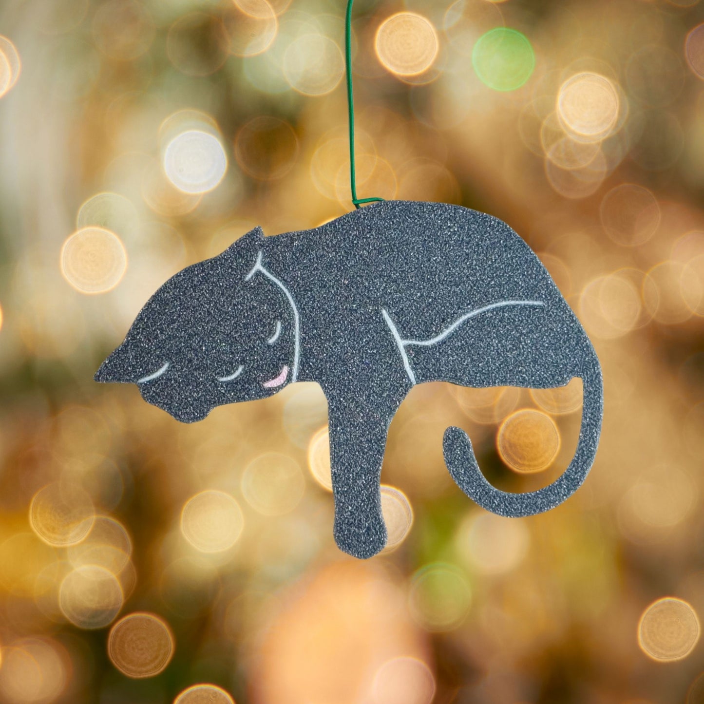Gray Cat Ornament with Adorable Toe Beans