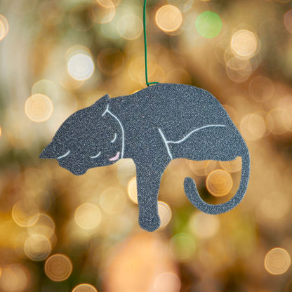 Gray Cat Ornament with Adorable Toe Beans