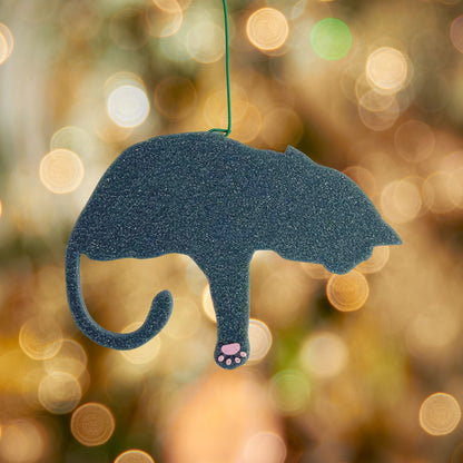 Gray Cat Ornament with Adorable Toe Beans