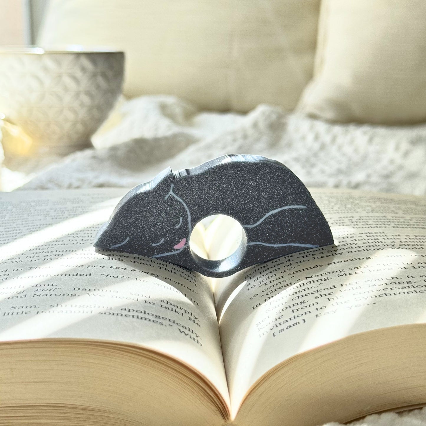 Gray Cat Book Page Holder | Book Lover Gift