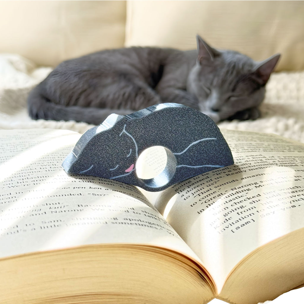Gray Cat Book Page Holder | Book Lover Gift