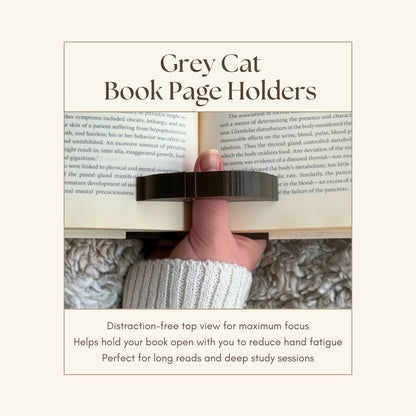 Gray Cat Book Page Holder | Book Lover Gift
