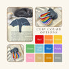 Color swatches for rainbow clips with a gray cat-themed bookmark