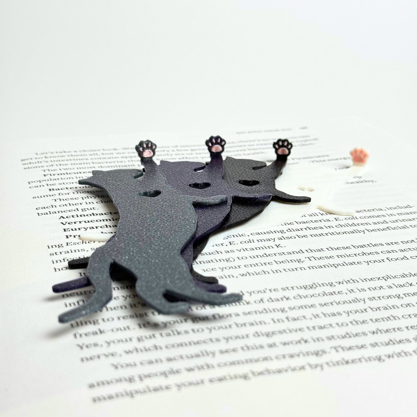 Cat Hanging by Paw Fun Bookmark with Cute Toe Beans