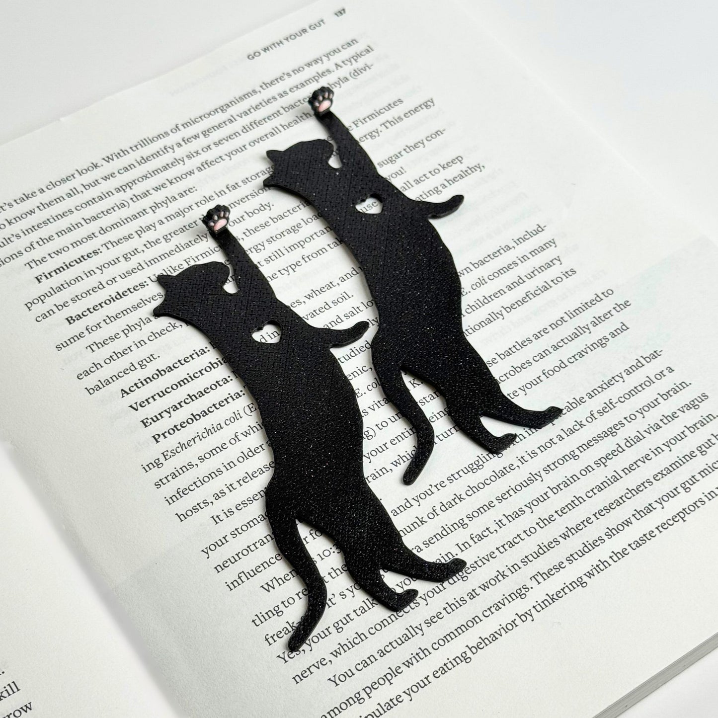 Cat Hanging by Paw Fun Bookmark with Cute Toe Beans