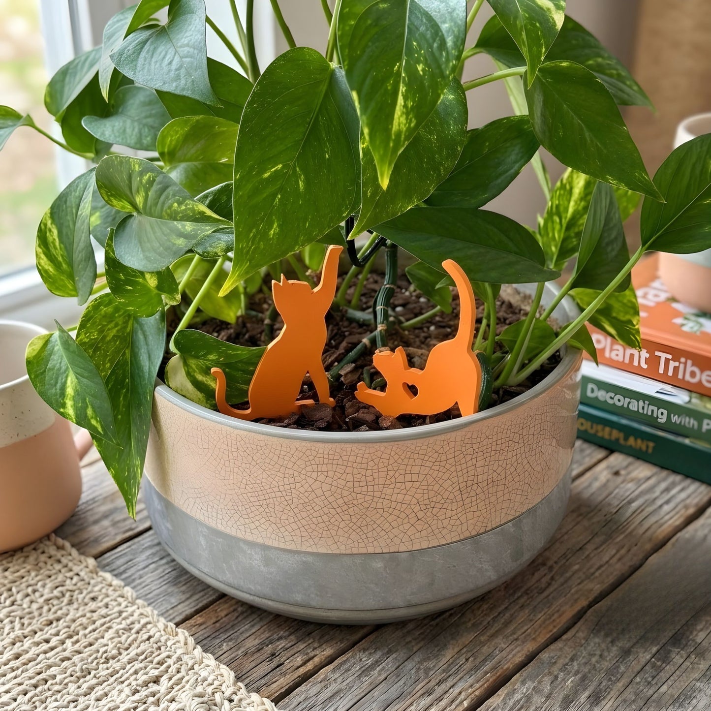 Cat Plant Stake Set | Houseplant Cat Parent Gift
